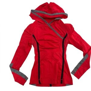 Lululemon red Hooded Athletic Pullover Sz 2